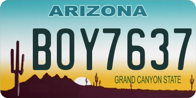 AZ license plate BOY7637