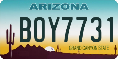 AZ license plate BOY7731