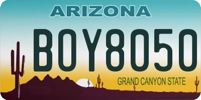 AZ license plate BOY8050