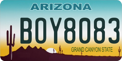 AZ license plate BOY8083