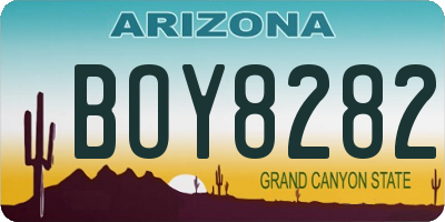 AZ license plate BOY8282