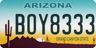 AZ license plate BOY8333