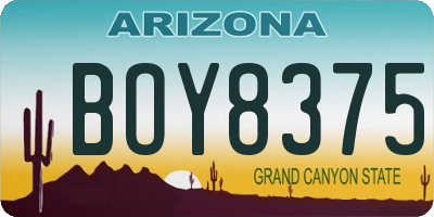 AZ license plate BOY8375