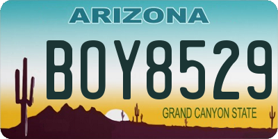 AZ license plate BOY8529