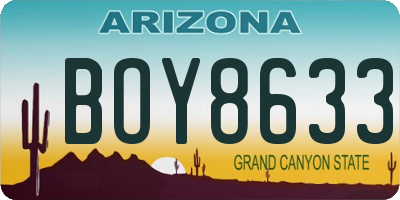 AZ license plate BOY8633