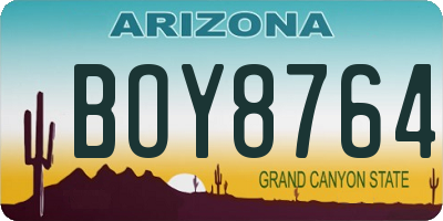 AZ license plate BOY8764