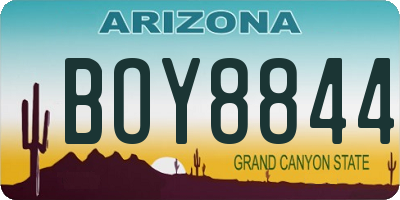 AZ license plate BOY8844