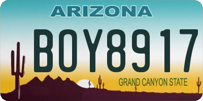AZ license plate BOY8917