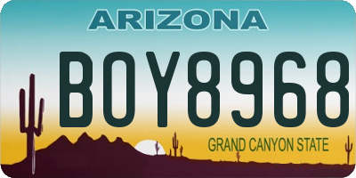 AZ license plate BOY8968