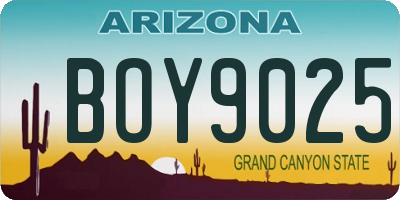 AZ license plate BOY9025