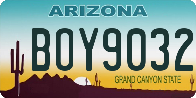 AZ license plate BOY9032