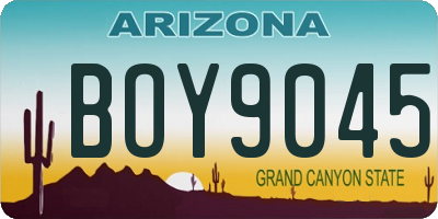 AZ license plate BOY9045