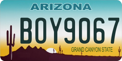 AZ license plate BOY9067
