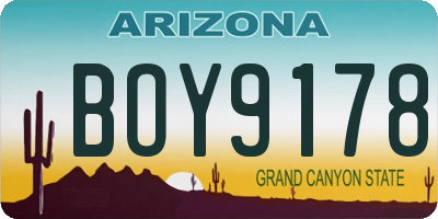 AZ license plate BOY9178