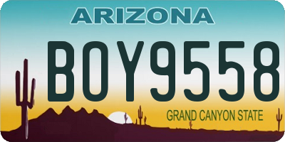AZ license plate BOY9558