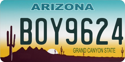 AZ license plate BOY9624