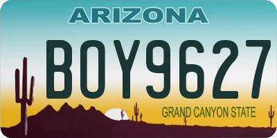 AZ license plate BOY9627