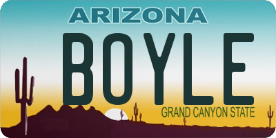 AZ license plate BOYLE