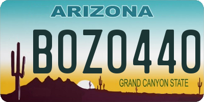 AZ license plate BOZ0440
