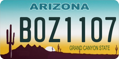AZ license plate BOZ1107
