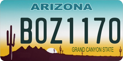 AZ license plate BOZ1170