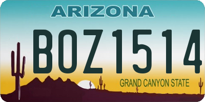 AZ license plate BOZ1514