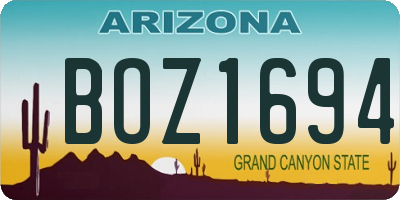 AZ license plate BOZ1694