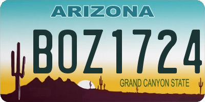 AZ license plate BOZ1724