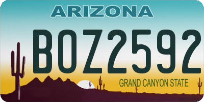 AZ license plate BOZ2592