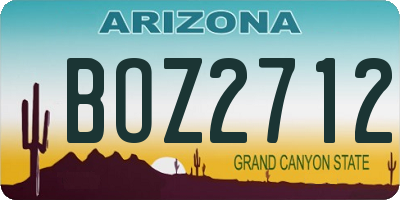 AZ license plate BOZ2712