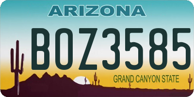 AZ license plate BOZ3585