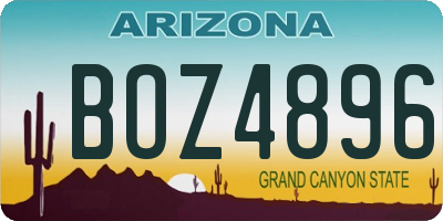 AZ license plate BOZ4896