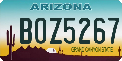 AZ license plate BOZ5267