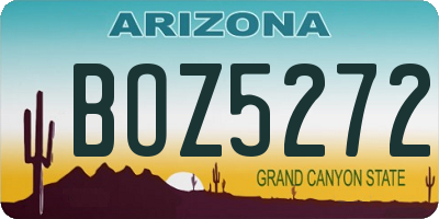 AZ license plate BOZ5272