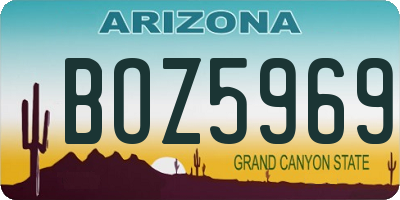 AZ license plate BOZ5969