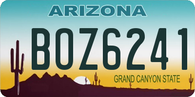 AZ license plate BOZ6241