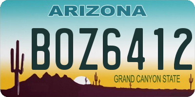 AZ license plate BOZ6412