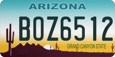 AZ license plate BOZ6512