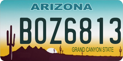 AZ license plate BOZ6813