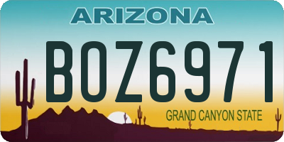 AZ license plate BOZ6971