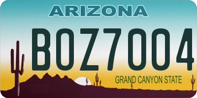 AZ license plate BOZ7004