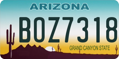 AZ license plate BOZ7318