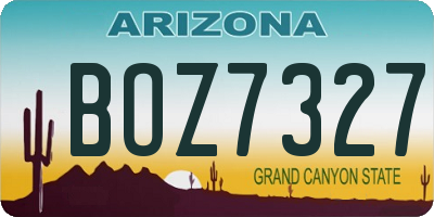 AZ license plate BOZ7327