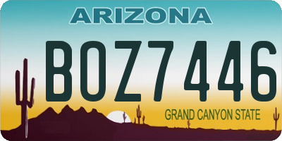 AZ license plate BOZ7446