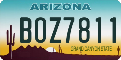 AZ license plate BOZ7811