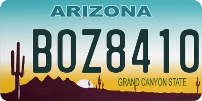 AZ license plate BOZ8410