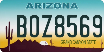 AZ license plate BOZ8569