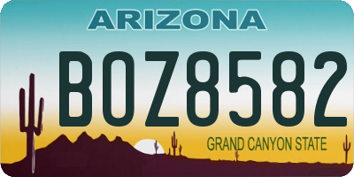 AZ license plate BOZ8582