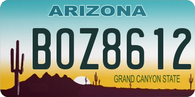 AZ license plate BOZ8612