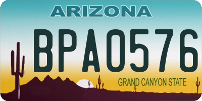 AZ license plate BPA0576